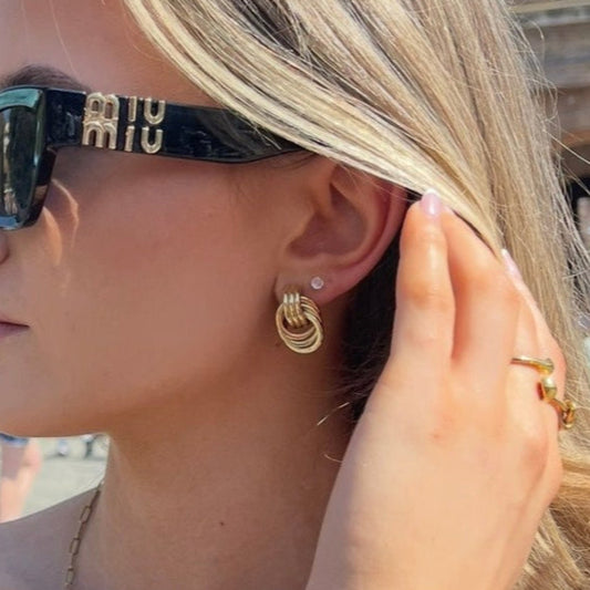 DOUBLE KNOT EARRINGS - GOLD