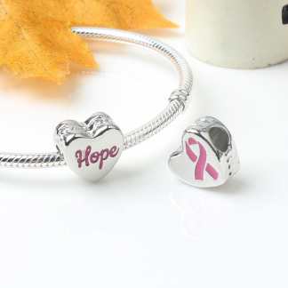 Cancer Awareness Hope Heart Charm