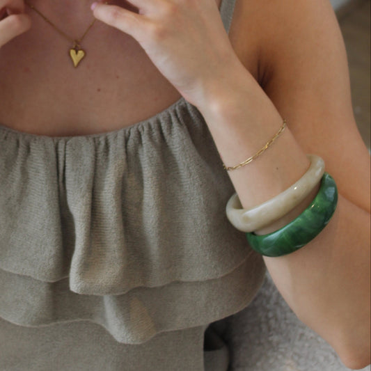 BEIGE ACRYLIC BANGLE