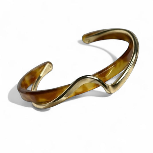 LATTE/ GOLD WAVE BANGLE
