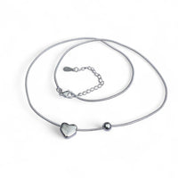 STERLING SILVER HEART BEAD NECKLACE