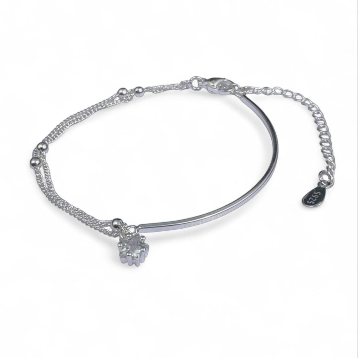 STERLING SILVER BEADED STAR BRACELET