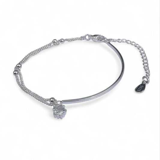 STERLING SILVER BEADED STAR BRACELET