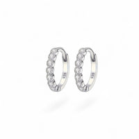 STERLING SILVER DAINTY DIAMANTE HOOPS