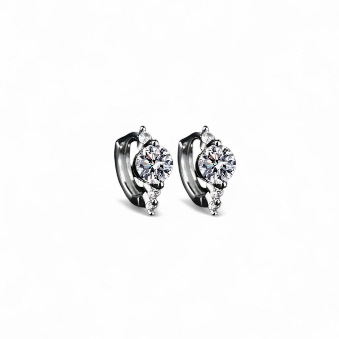 STERLING SILVER DAINTY SPARKLE HOOPS