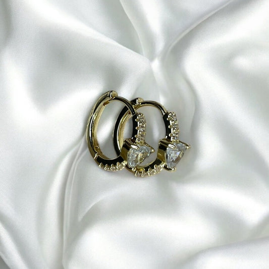 GOLD HEART HOOPS