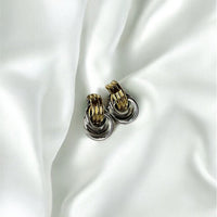 DOUBLE KNOT EARRINGS - SILVER + GOLD