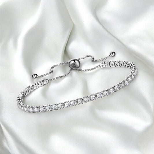 Silver Sparkle Slider Tennis Bracelet