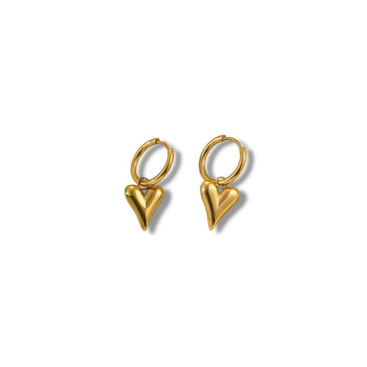 STATEMENT HEART HOOP - GOLD