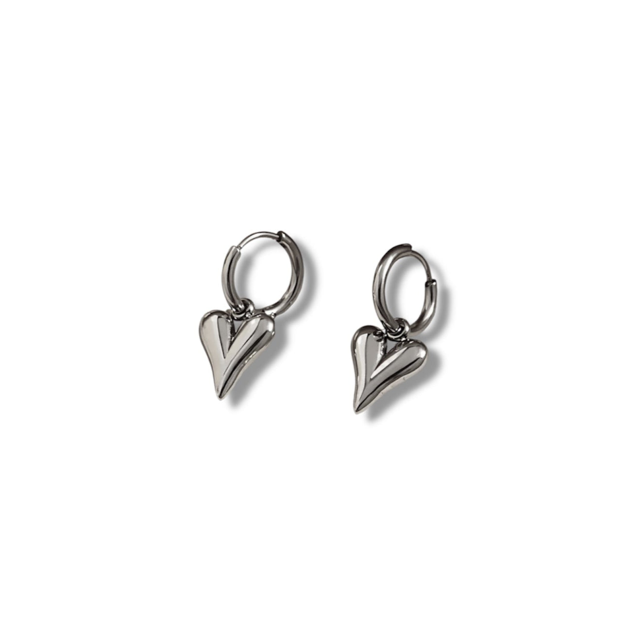 STATEMENT HEART HOOP - SILVER