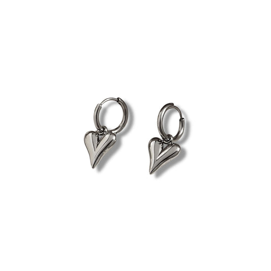 STATEMENT HEART HOOP - SILVER