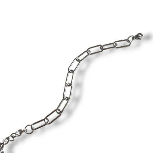 STATEMENT PAPERCLIP BRACELET - SILVER