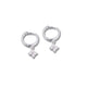 SILVER CLOVER HOOPS