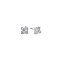SILVER CLOVER STUDS