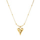 GOLD BEADED DETAIL HEART PENDANT NECKLACE
