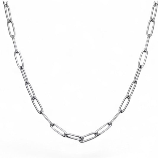 SILVER DAINTY PAPERCLIP NECKLACE