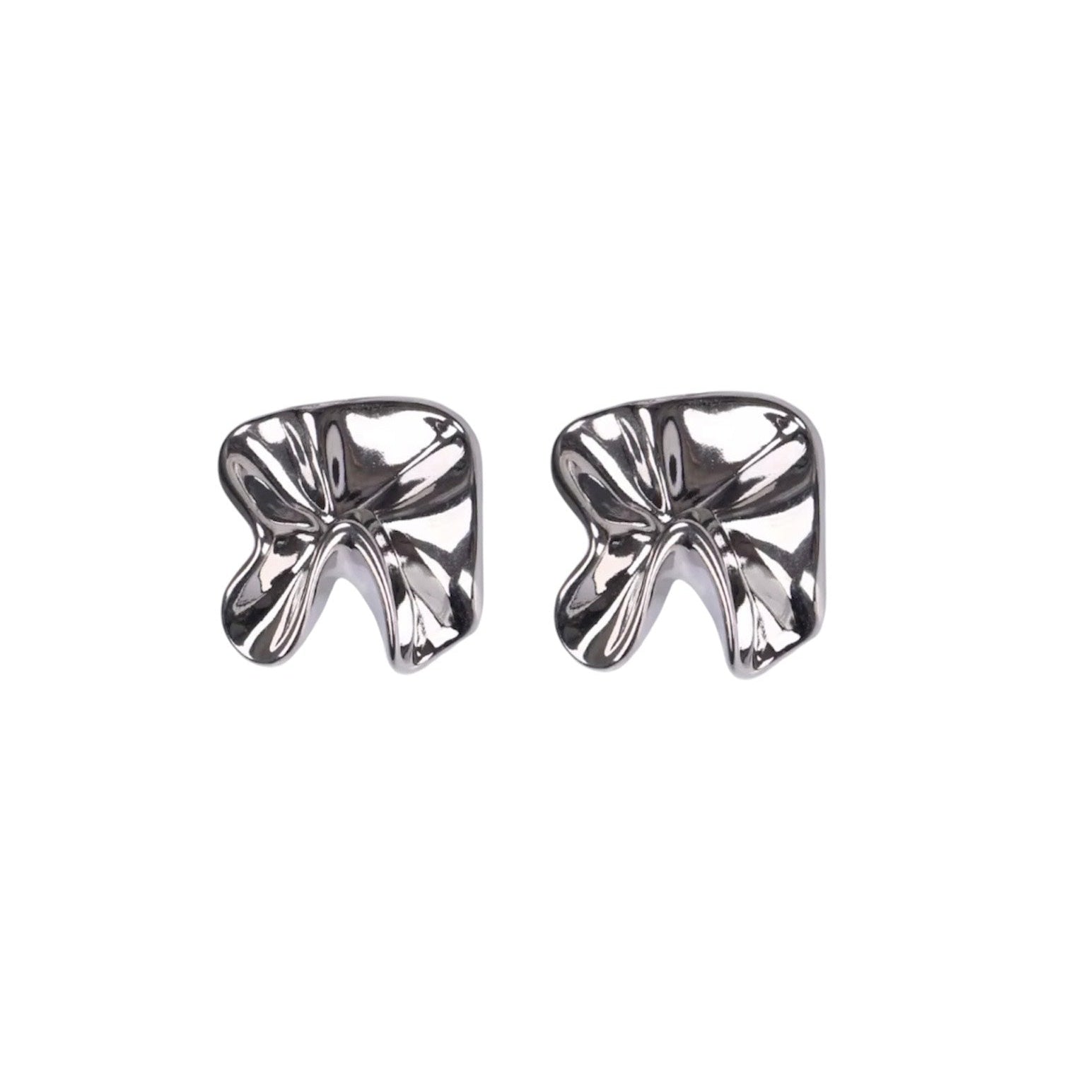 SILVER DAINTY ABSTRACT STUDS