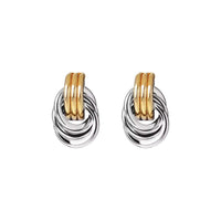 DOUBLE KNOT EARRINGS - SILVER + GOLD