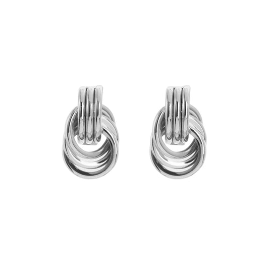 DOUBLE KNOT EARRINGS - SILVER