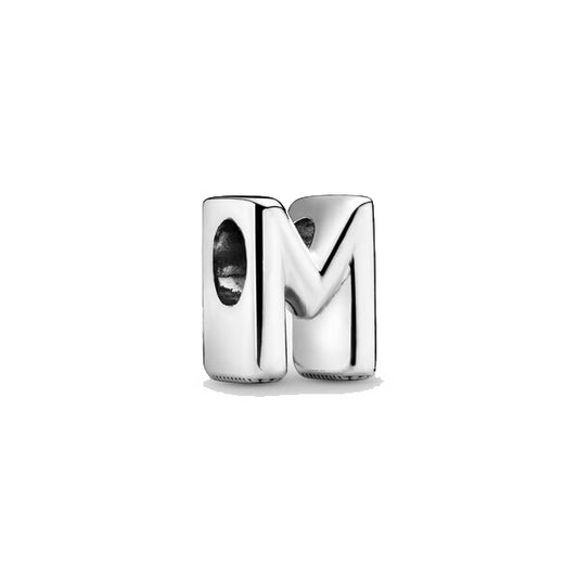 Letter M Charm Silver
