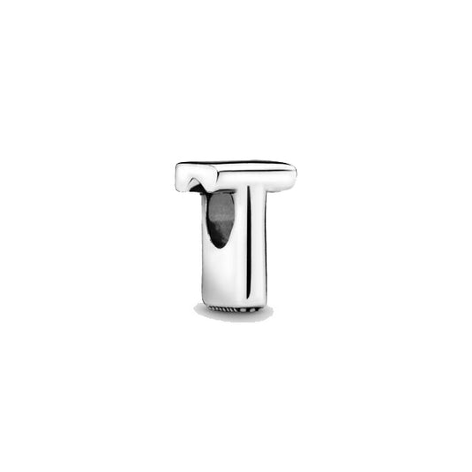Letter T Charm Silver