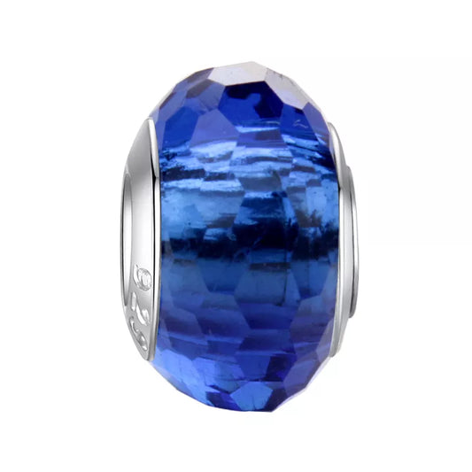 Blue Glass Spacer Bead Charm