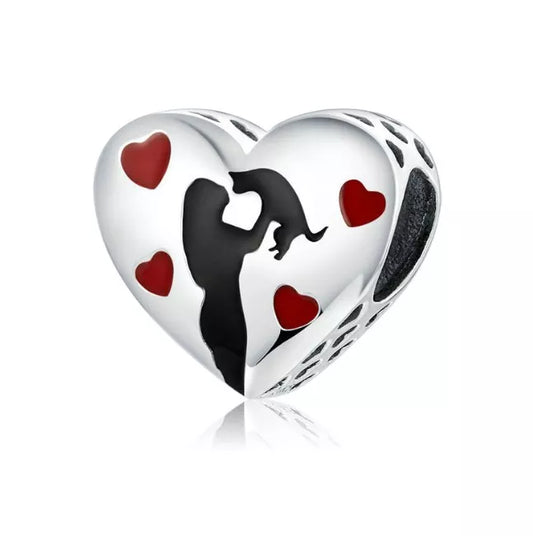 Cat Love Heart Charm
