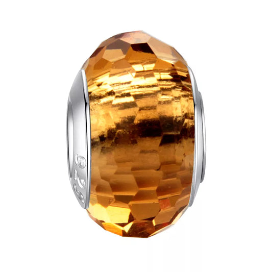 Gold Glass Spacer Bead Charm