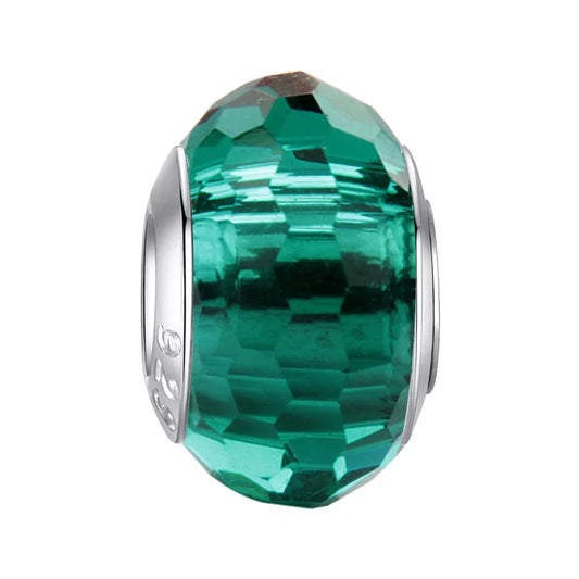 Green Glass Spacer Bead Charm