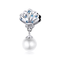 OYSTER AND PEARL DANGLE CHARM BLUE