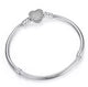 Heart Clasp closure snake chain bracelet Silver 925 plated