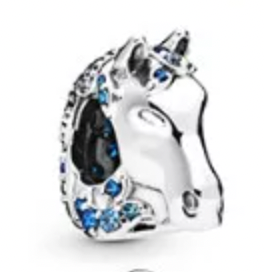 Silver sparkle horses head charm