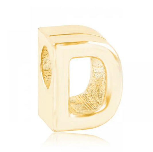Letter D Charm Gold