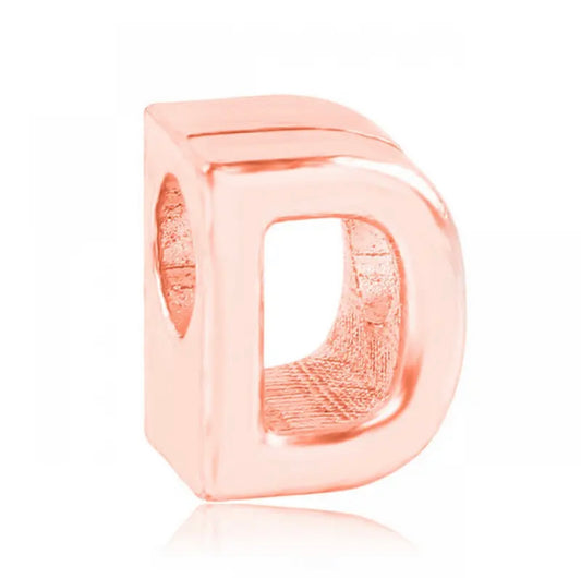 Letter D Charm Rose Gold