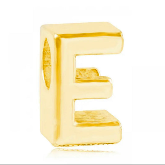Letter E Charm Gold