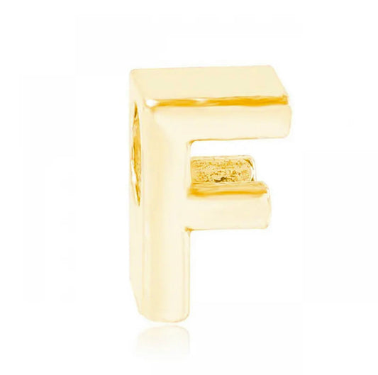 Letter F Charm Gold