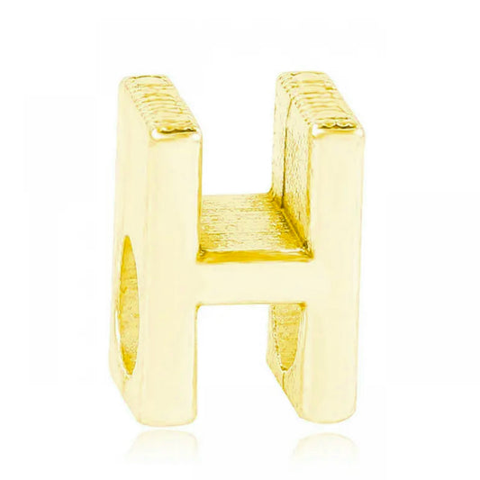 Letter H Charm Gold