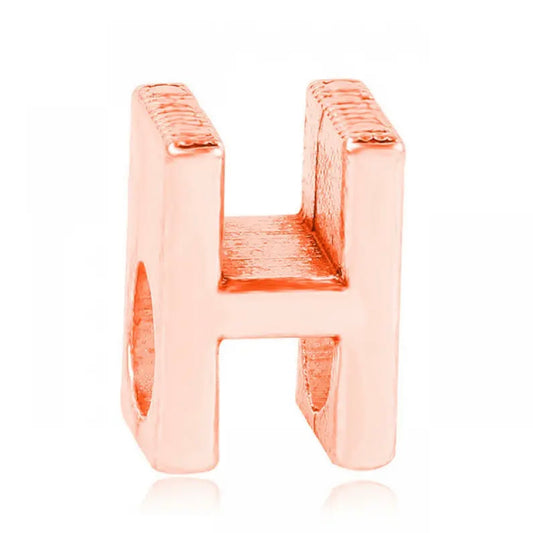 Letter H Charm Rose Gold