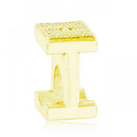 Letter I Charm Gold