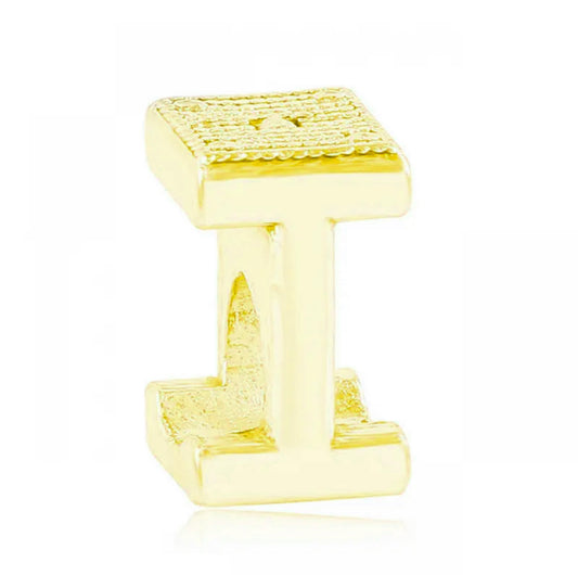 Letter I Charm Gold