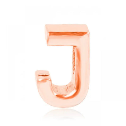 Letter J Charm Rose Gold