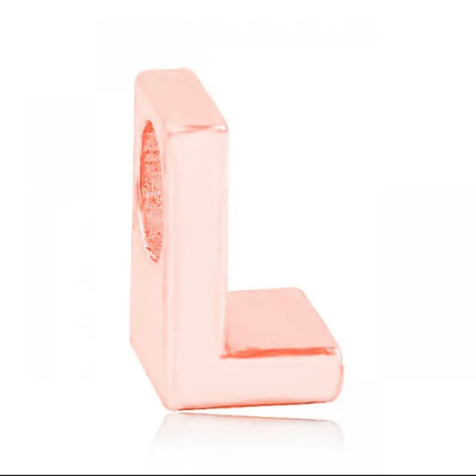 Letter L Charm Rose Gold