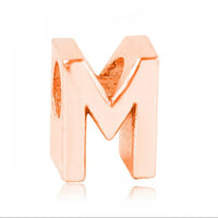 Letter M Charm Rose Gold