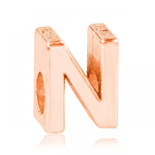 Letter N Charm Rose Gold