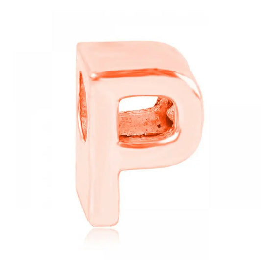 Letter P Charm Rose Gold