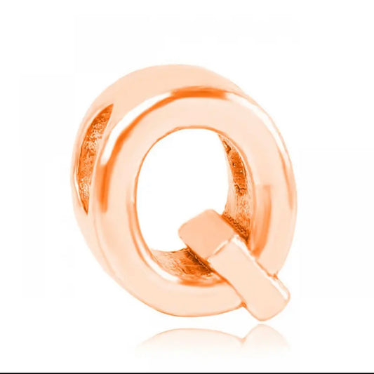 Letter Q Charm Rose Gold