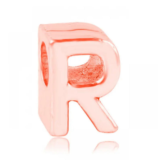 Letter R Charm Rose Gold