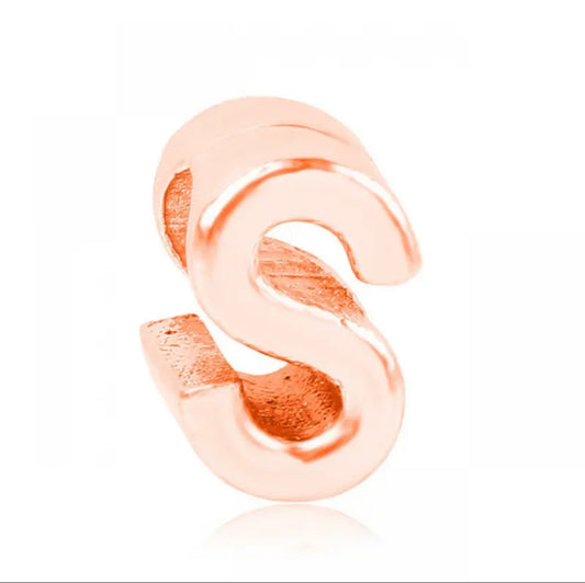 Letter S Charm Rose Gold