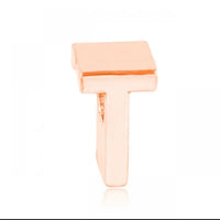 Letter T Charm Rose Gold