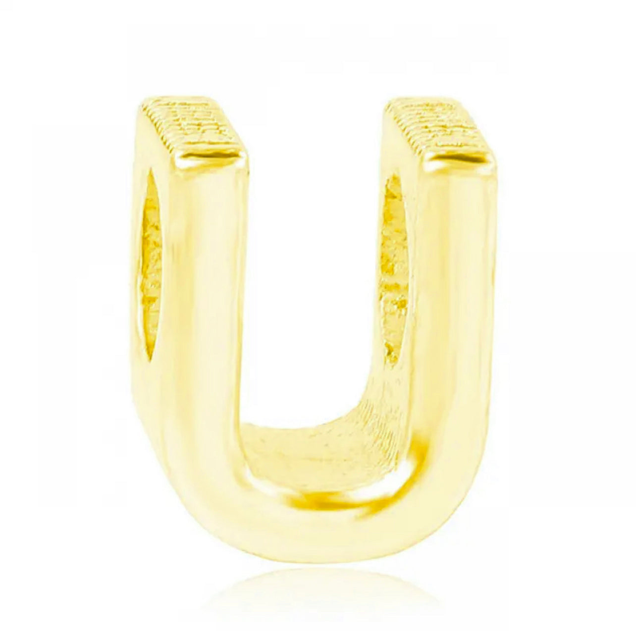 Letter U Charm Gold